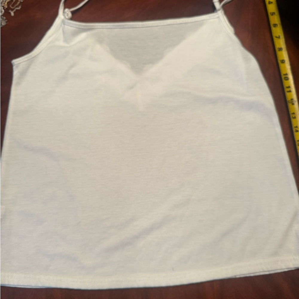White Lace Trim Cami Top - Picture 3 of 6